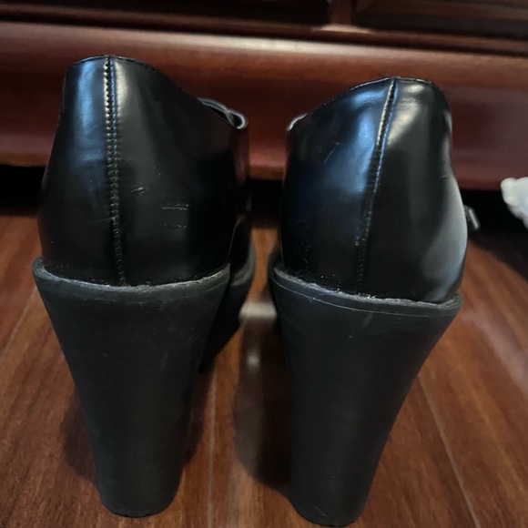 TUK HIGH HEEL LOOK ALIKE BLACK faux leather SIZE 10 - Picture 6 of 6